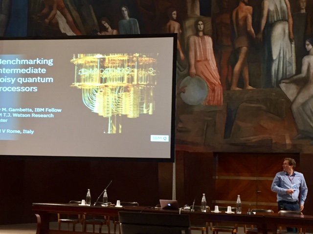 aperdomoortiz's tweet photo. @FabioSciarrino and Irfan Siddiqui opening #QIM2019 in this magnificent room @SapienzaRoma. @jaygambetta from @IBMResearch, the first plenary speaker with a wonderful overview of IBM's Q research. An honor to be an invited speaker in this superb program: https://t.co/D1tZDpSNGq https://t.co/cUIPJqTv5v
