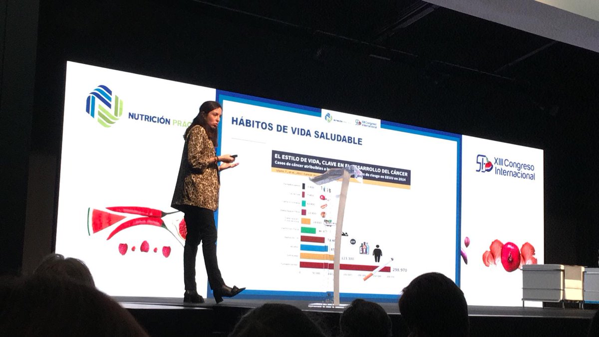 Nuestra compañera y tesorera de CODINMA, Marta Villarino, participando como ponente en la XXII Jornada de Nutrición Práctica, hablando sobre la alimentación después del tratamiento contra el cáncer.