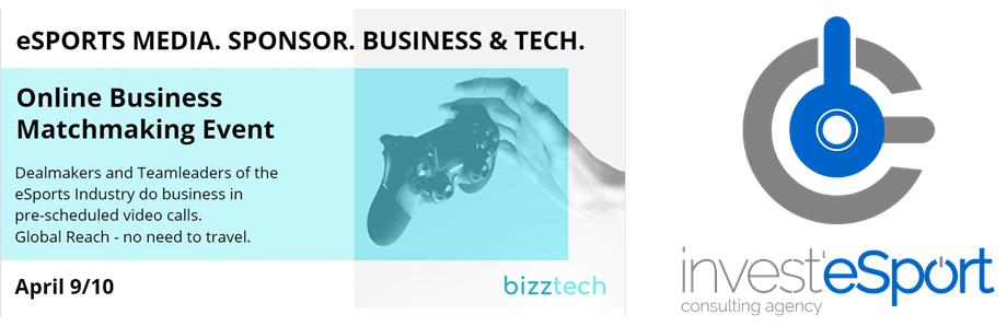 Investesport's tweet photo. We will be attending the online Business matchmaking event : #Esport, #Media, #Sponsor, #Business &amp; #Tech, organised by @BizzTech3 on 9-10 April.

Do not hesitate to schedule a meeting with us ! https://t.co/YtI3LWvhzA