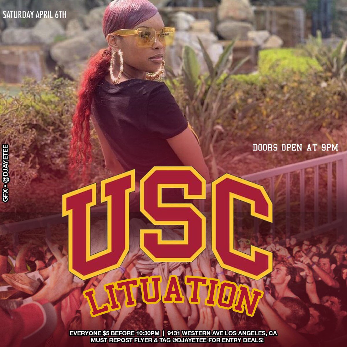 DJAyeTee's tweet photo. THIS SATURDAY‼️We going Viral!🤧EVERYONE $5 B4 10:30pm‼️
Imma Need Everyone to Tap in &amp; REPOST MY FLYER DONT FORGET TO TAG ME 🤪 https://t.co/Sr7rFtw22m