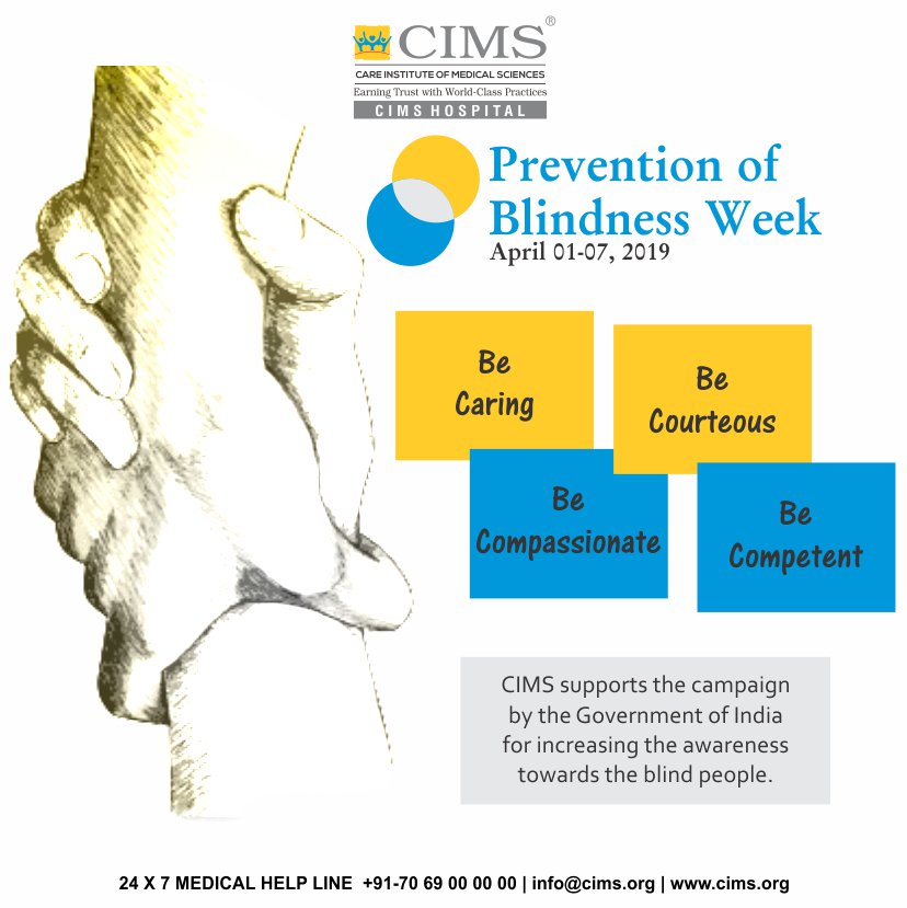 CIMS hospital supports the campaign by the Government of India for increasing the awareness towards blind people. 

#preventionofblindnessweek #blindness #cimshospital #ahmedabad