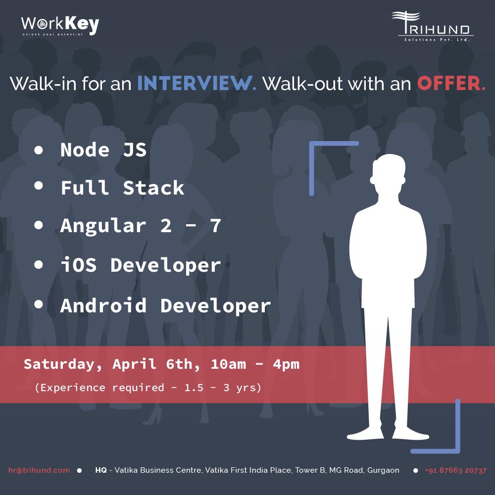 trihund's tweet photo. Location: Trihund Solutions Pvt. Ltd., 2nd floor, Tower B, Vatika Business Centre, First India Place (next to MG Road Metro), Gurgaon

For smart &amp; energetic aspirants who have excellent technical skills and zeal to learn more, #OnSpotOffers #TSPL #WorkKey #UnlockYourPotential https://t.co/q1npWAP0FI