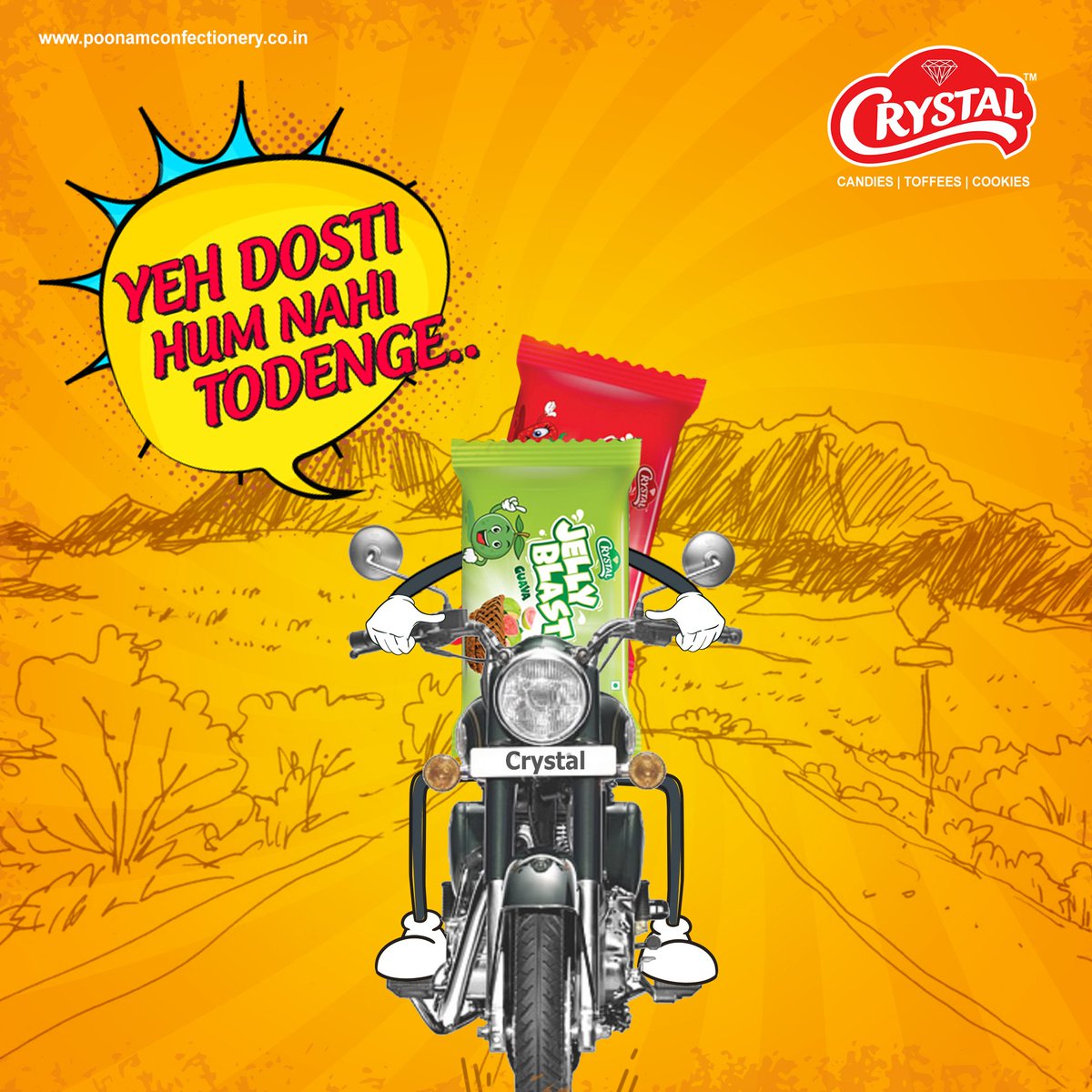 Crystal68580002's tweet photo. YEH DOSTI HUM NAHI TODENGE....

#poonamconfectionery #JellyBlast #Jelly #Crystal #StrawberryCandy #caramelcandy #Toffee #Candy #Cookies #Ahmedabad #Gujarat
https://t.co/cV7QTe3Bsw https://t.co/wIjhr1RlIV