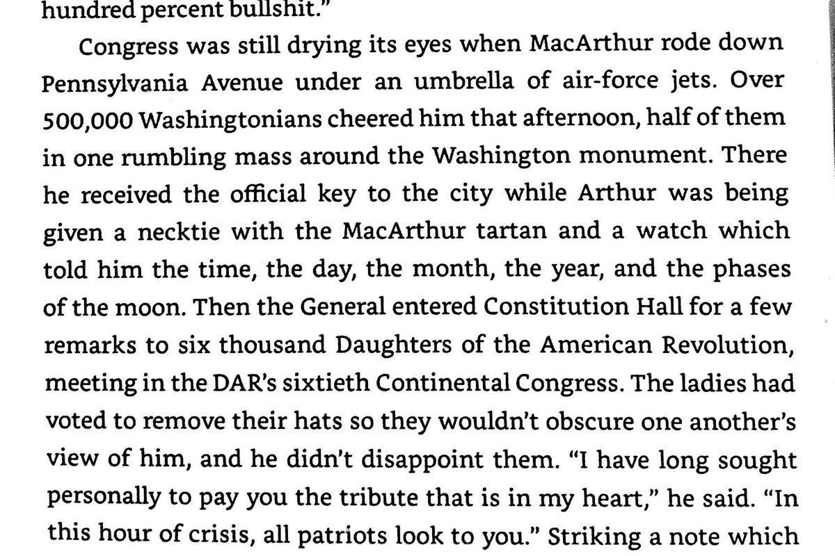 MacArthur’s reception by the public of Washington and New York
