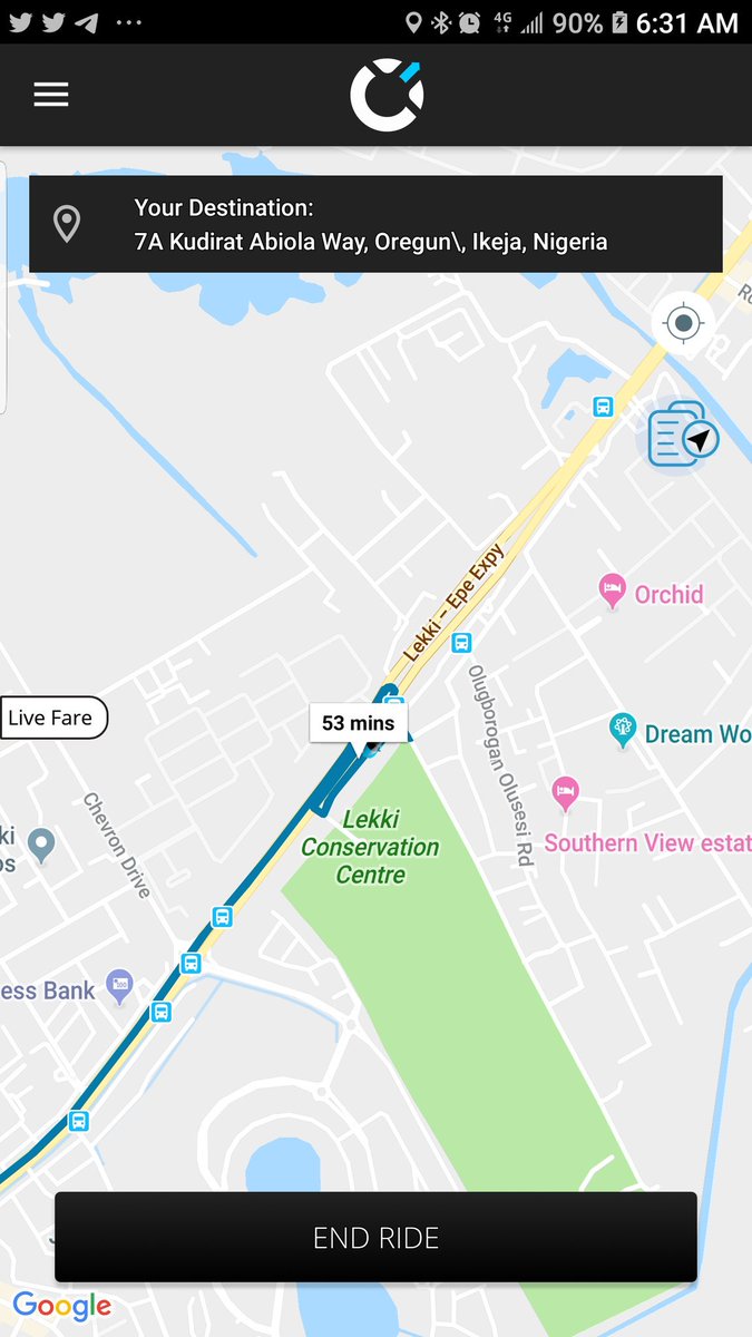 TrafficChiefNG's tweet photo. [6:52AM] @oladamodun: oyaaaaaa I'm taking my sweet rider to ikeja #GidiCabIsHere #MoveWithGidiCab #movementiseverything https://t.co/Fiu3xvD2Qn #TrafficChief
