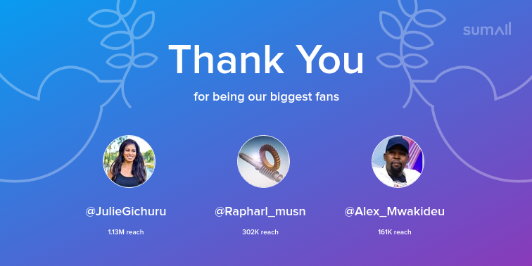 Milele_FM's tweet photo. Our biggest fans this week: @JulieGichuru, @Rapharl_musn, @Alex_Mwakideu. Thank you! via https://t.co/yeAArhMMMF https://t.co/mTWa3gn59W