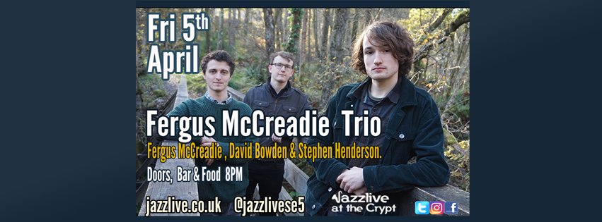 Phenomenal young #pianist Fergus McCreadie brings his trio to #TheCrypt tomorrow, Fri 5th. #DontMissIt

#LondonJazzNews preview here> bit.ly/2WJNEOr

Tickets are selling fast >
wegottickets.com/event/463919
 
#jazzlive #se5 #camberwell #venue #food #bar #FergusMcCreadie #crypt
