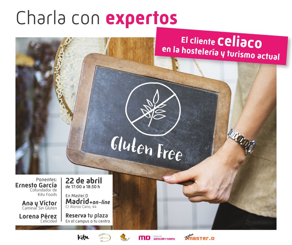 Encantada de participar el próximo 22 de abril en esta Charla de Expertos que organiza <a href="/MasterDGrupo/">MasterD Grupo</a> , con estos compañeros de excepción: <a href="/CaminarSin/">Caminar sin gluten 💚💚</a>, <a href="/KITU_Snack/">Kitusnack</a>. 

🌽Hablaremos del mundo #glutenfree, quién se apunta? Reserva de plazas en el centro. Gracias <a href="/Sinestica/">Gastro Sinestesia</a> 😍