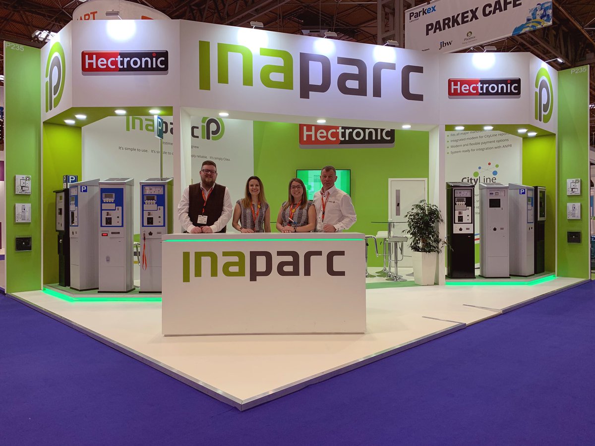 inaparc_ltd's tweet photo. We’ve had a fantastic few days at this year’s @BritishParking #parkex19 show. Thanks so much to everyone who stopped by and to our integration partners @zatpark it’s been great seeing the stand so busy. #inaparc #hectronic #itstimeforsomething #citea https://t.co/3kERs24SO2
