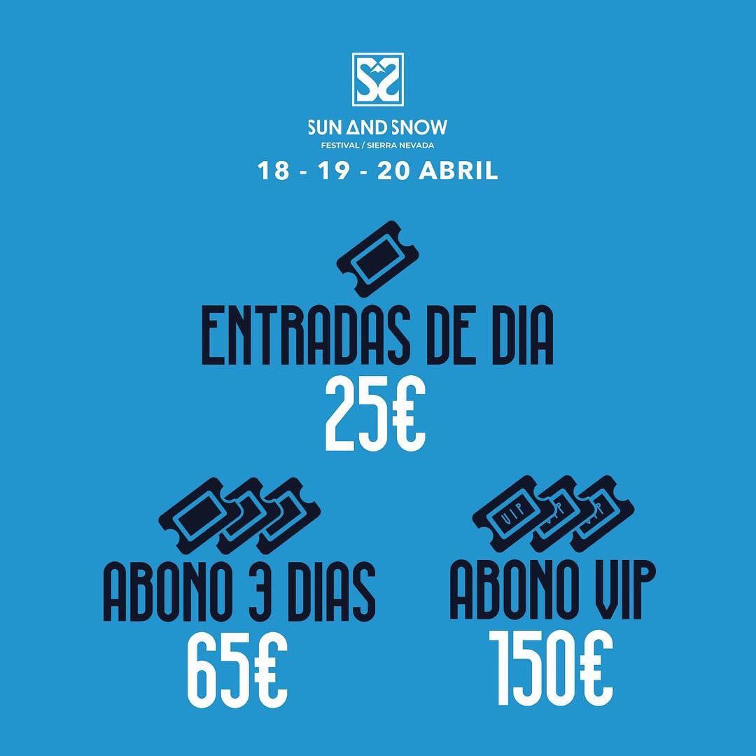 SunAndSnowFest's tweet photo. ¡Todos los tipos de entradas ya a la venta!

Entradas por día 🎟, packs 🗻 y abonos ya a la venta hasta finalizar existencias https://t.co/NnZMrZa8wk

#ViveSunAndSnow #SunAndSnow https://t.co/xRYO76D7dN