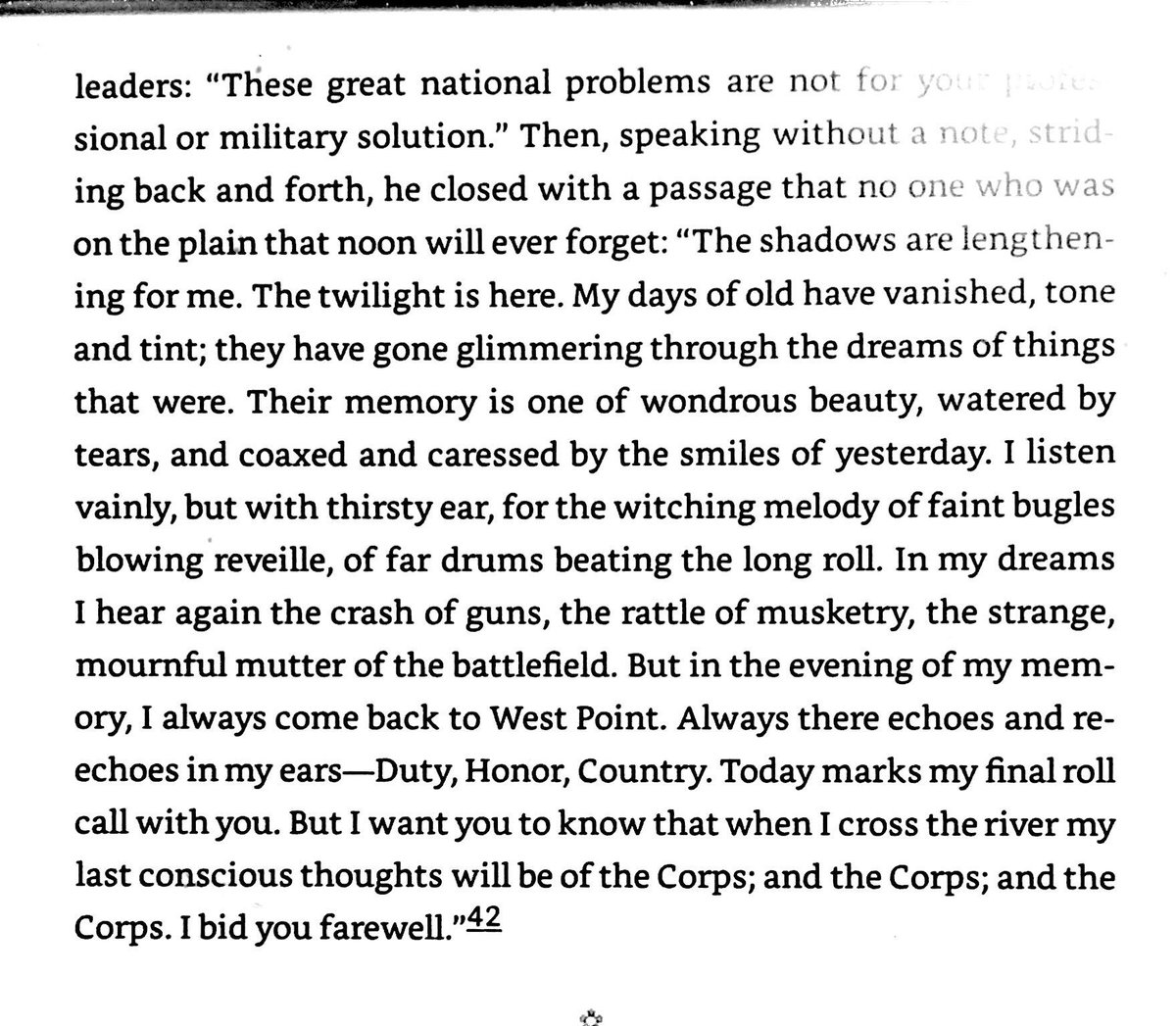 One of MacArthur’s last speeches - given to West Point cadets