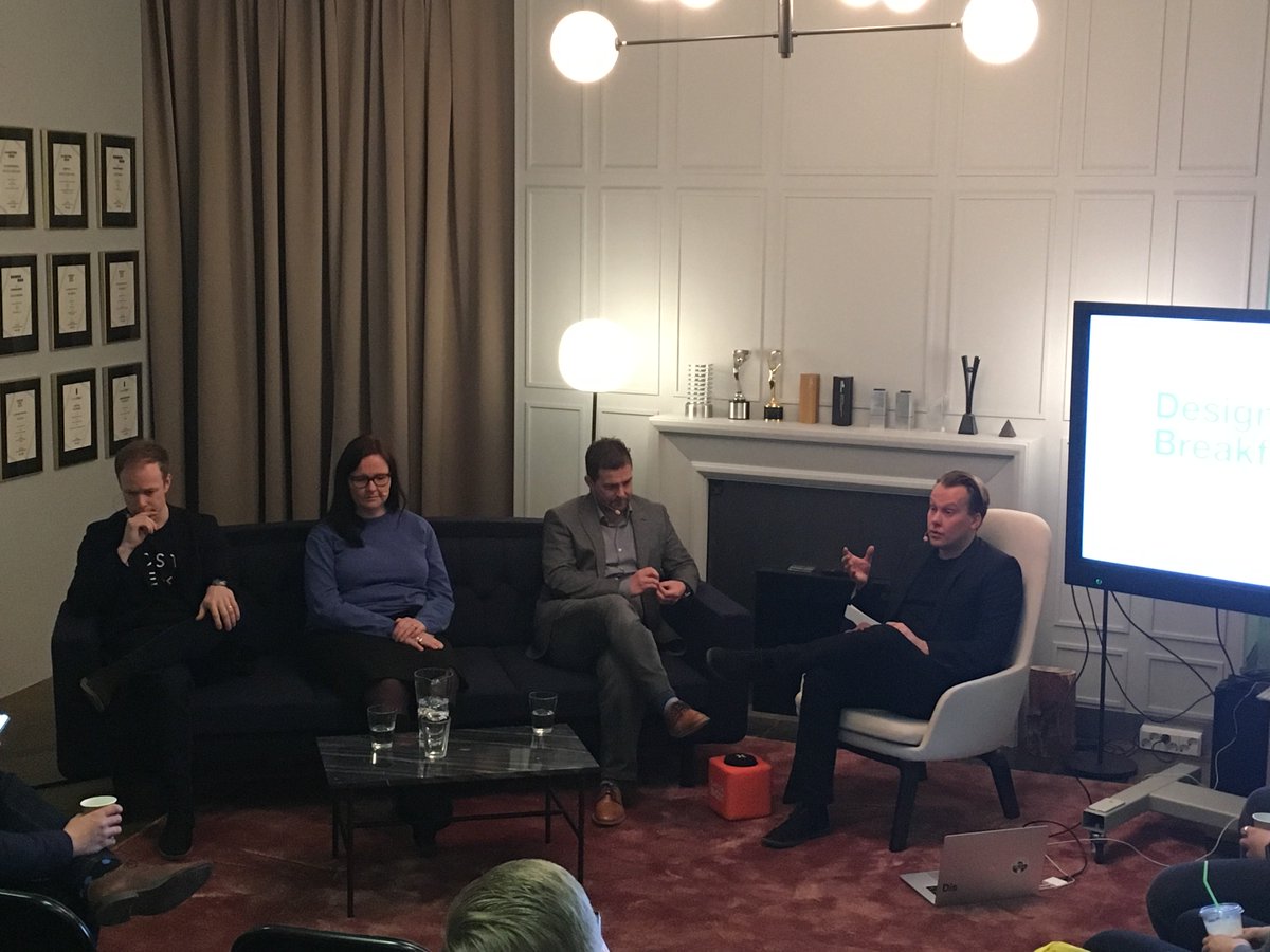 hiqfinland's tweet photo. Desing breakast -keskustelussa asiakasarvo ja sen merkitys liiketoinnalle, mikä on designin osuus tässä paketissa? Keskustelussa mukana @KoranderTimo @MrKivikoski @ullaleppa @jervamaa #designbreakfast https://t.co/LnXnXCgyyR