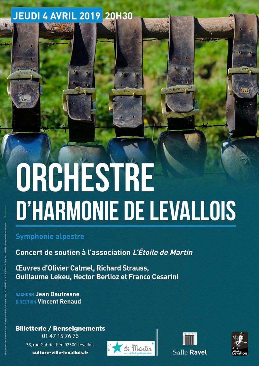 oliviercalmel's tweet photo. Ce soir, entre Berlioz et Strauss on est bien :) https://t.co/C3R7ohHFF4
Berlioz / Calmel / Cesarini / Lekeu / Strauss
Jean Daufresne, Saxhorn / Vincent Renaud, direction
#Strauss #Calmel #Berlioz #Cesarini #Lekeu #orchestre #levallois @CultureLev @villelevallois https://t.co/OHkYXipSru