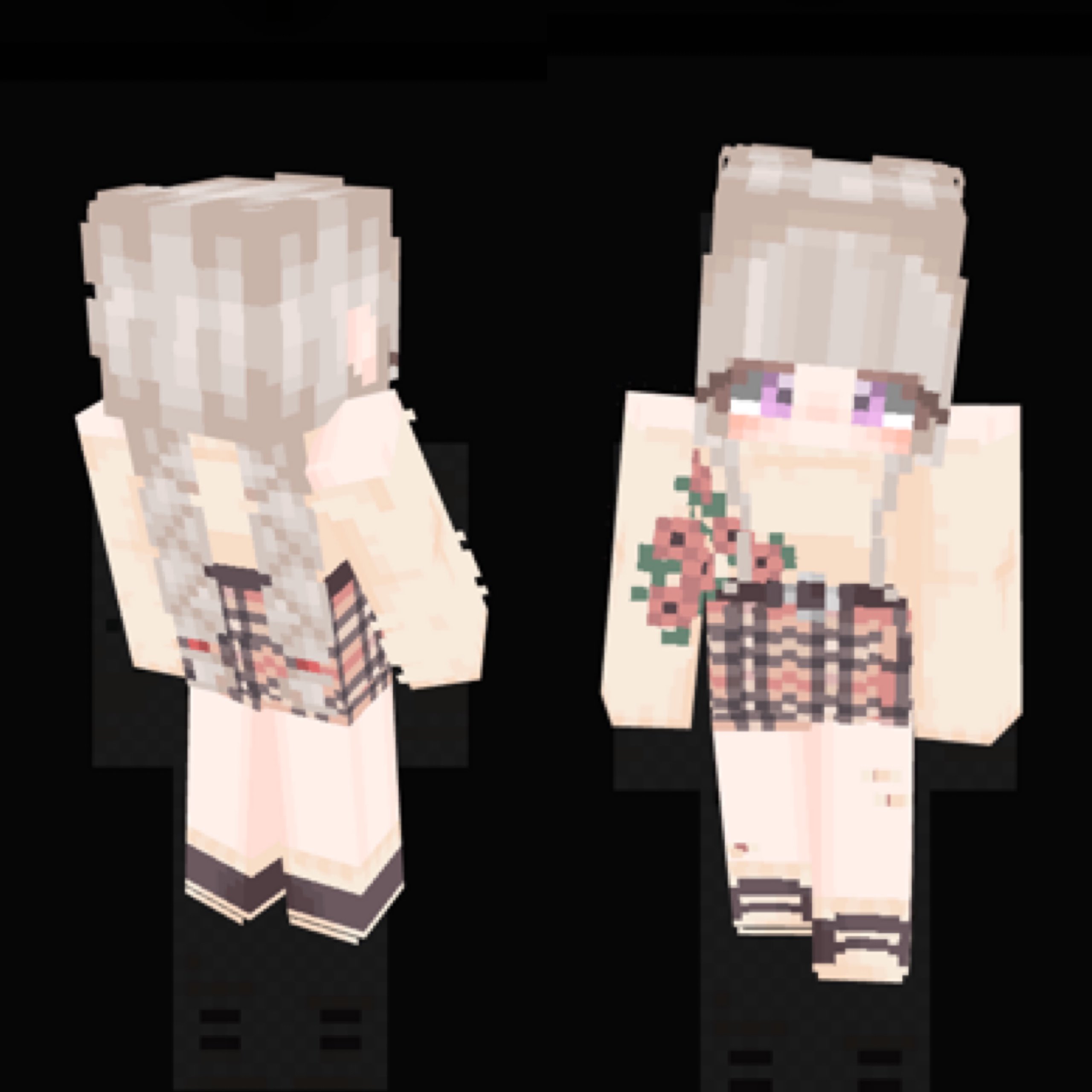 マイクラ すみれちゃん No Twitter Minecraft Skin Skins マイクラ スキン お花柄刺繍ニットの女の子 マイクラスキンの依頼募集中 T Co Zlhyt08zif Twitter