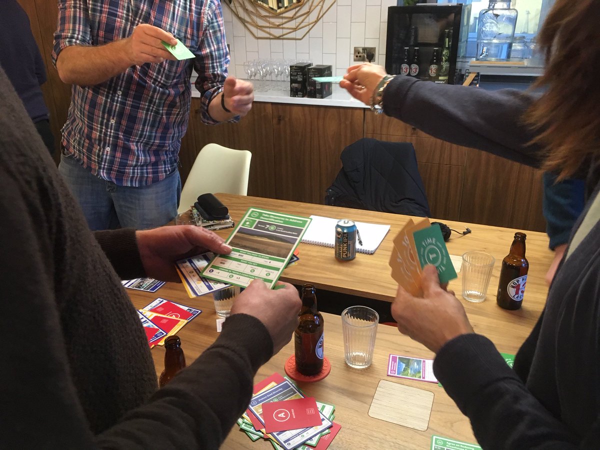 TheHumanChange1's tweet photo. Fab evening last night spent playing 2030 #SDGs game thanks to @MeaningConf @L0uiseAsh @FairerSociety. Thought provoking, sobering, fun #collaboration #teamwork #vulnerability https://t.co/e6utudXyD8