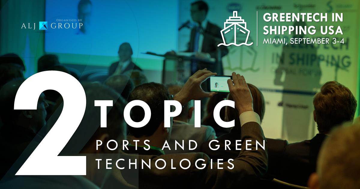 TOPIC 2 of GreenTech in Shipping USA Forum:
📌#Ports and #GreenTechnologies. 

Want to hear more? Register today: lnkd.in/dHjzuYa
#GreenTechUSA #GreenTechShipping #GreenPorts #SustainablePorts