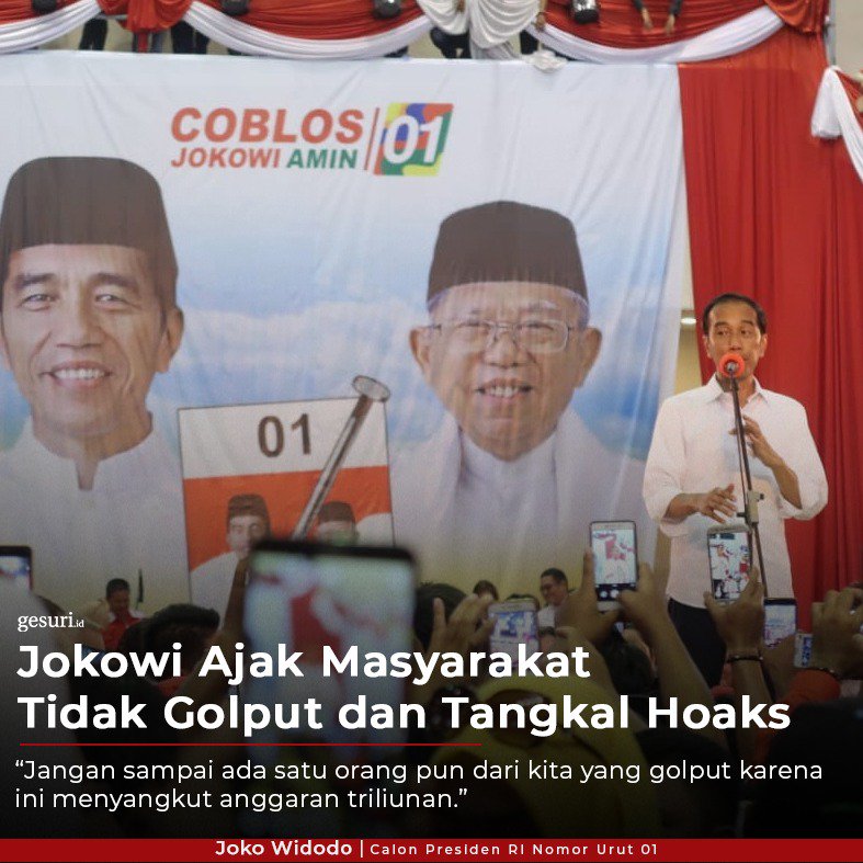 nurkhofshoh's tweet photo. Jangan sampai ada satu pun dari kita yang golput karena ini menyangkut anggaran triliunan.
#BantengPemenang 
#01Jokowi3PDIP
#NgapakBarengJokowi
@MahesaTiwi @jihunp_ @gaplek01 @MasCEPUK @Neng_Geulis_ @soewarnoputro @diasfaraa @MetroPdi @Lidabasah @andiarmando92 @palakkukejepit https://t.co/fHFzoxZTFs