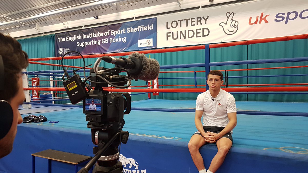 Good day filming with @TeamEngland gold medallists @peter_mcgrail @BigFrazeBoxer at @gbboxing - no one could believe its been one year since #gc2018 #TimeFlies #GoodTimes #boxing