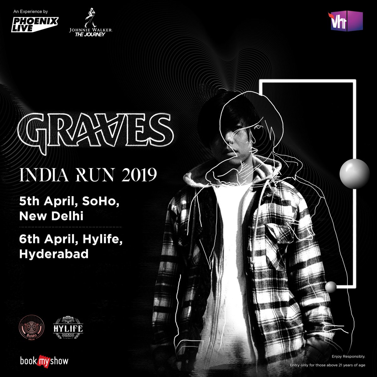 THIS WEEKEND! Get ready for @wearegraves who transcends the dance music space and breaches into a world of his own. 
   
  5th April SoHo #Delhi >  bit.ly/GravesDelhi
  6th April Hylife #Hyderabad > bit.ly/GravesHyd
   
  An experience by: <a href="/phoenixlive_in/">Phoenix Live</a>
