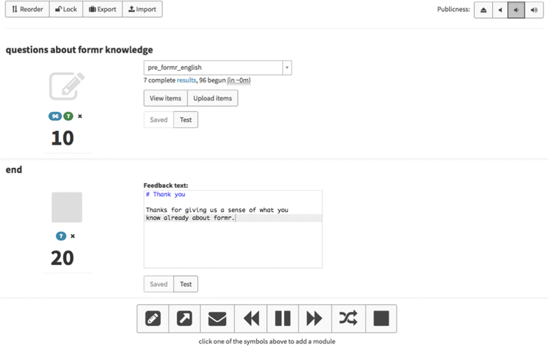 Just out in BRM: our introduction to formr, a survey framework to build complex studies with R 
- beautiful feedback
- responsive surveys designed using spreadsheets (XLSforms)
- boombox metaphor for study flow: diaries, experience sampling, networks, ...

link.springer.com/article/10.375…