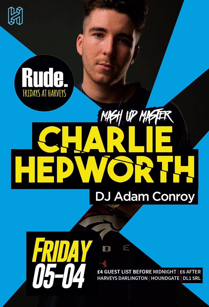 We are delighted to welcome back mash up master CHARLIE HEPWORTH! Taking over Rude party with a high energy DJ set, the Leeds based DJ / Producer is making a huge name for himself by simply bringing the party! Charlie is now one of the most established mash up djs in the country.