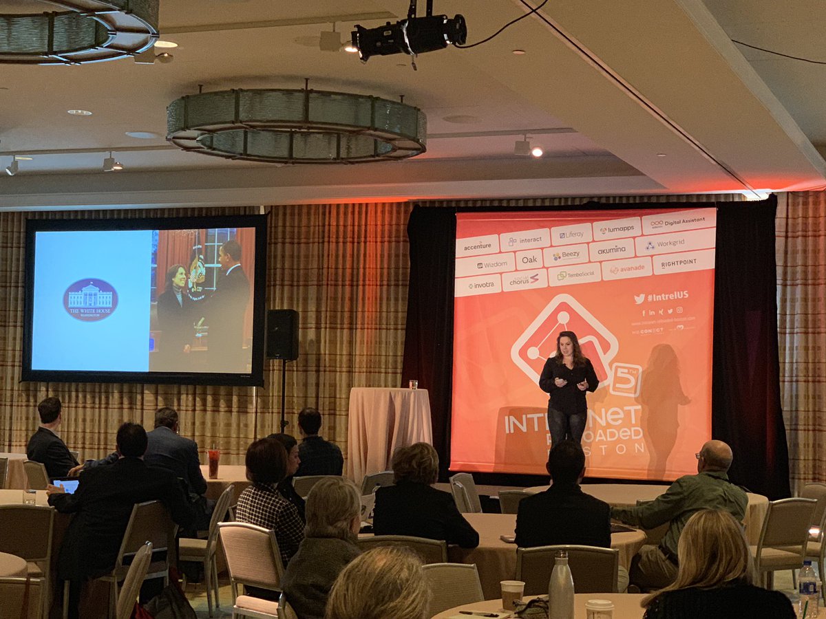 Invotra's tweet photo. Great keynote from https://t.co/z4sWc6ctIM… talking about her experiences in #internalcomms at @Uber @Google and @WhiteHouse for @BarackObama! Excellent way to kick-off #IntraNetReloadedBoston #IntrelUS https://t.co/g28RKnM5Ow