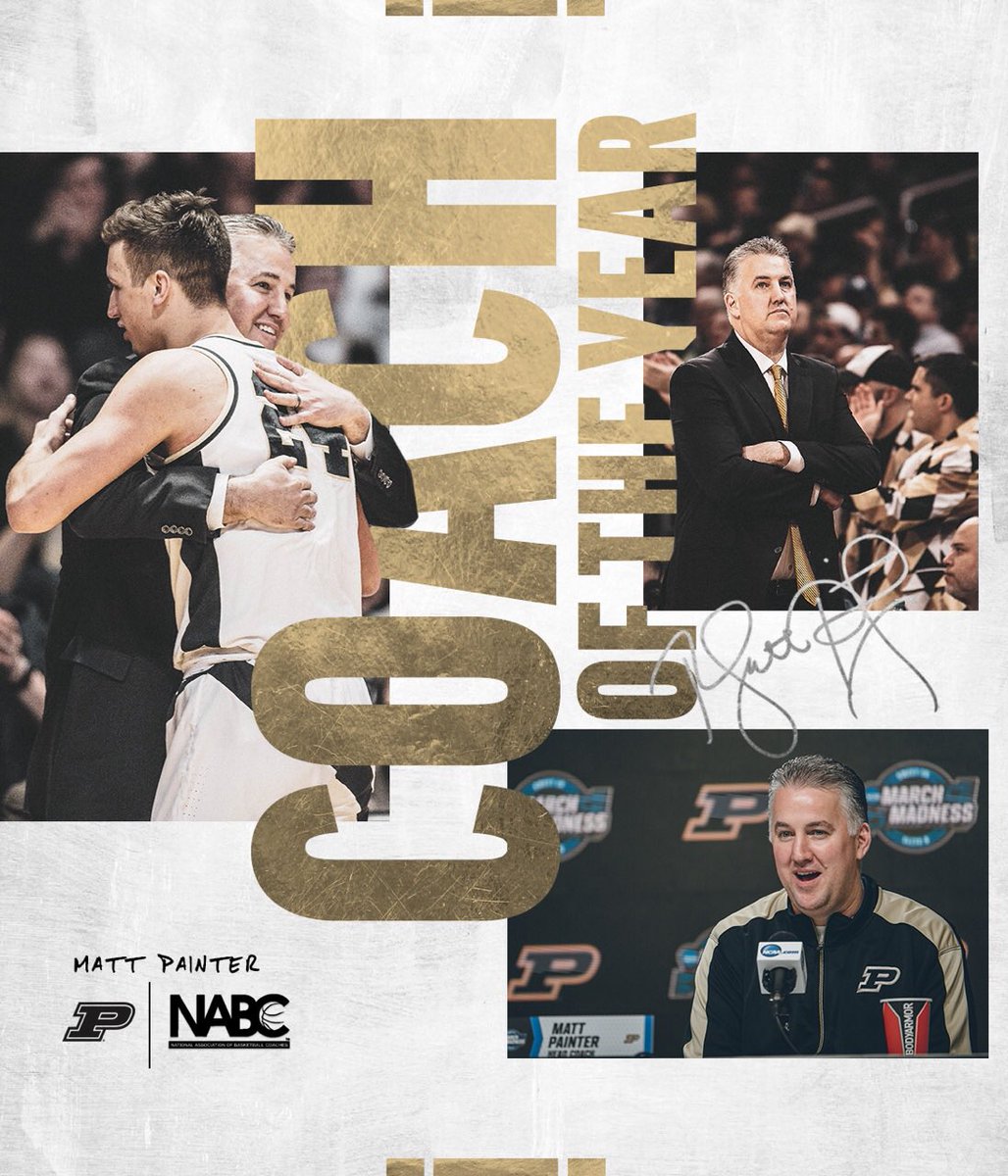 In the last 20 years, just two programs have had two different NABC National Coach of the Year honorees. 

✅ #Purdue, Kentucky

#BoilerUp 🚂