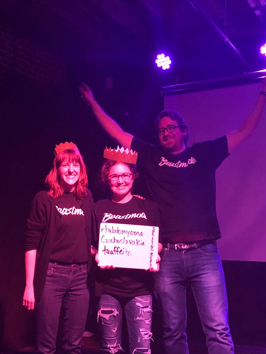 SoomoLearning's tweet photo. Congrats to our production editors on their @LitCouncil spelling bee win last night.  Their winning word was taaffeite, which is a very rare gem—just like them. Good job guys! https://t.co/FYtth42Mdr