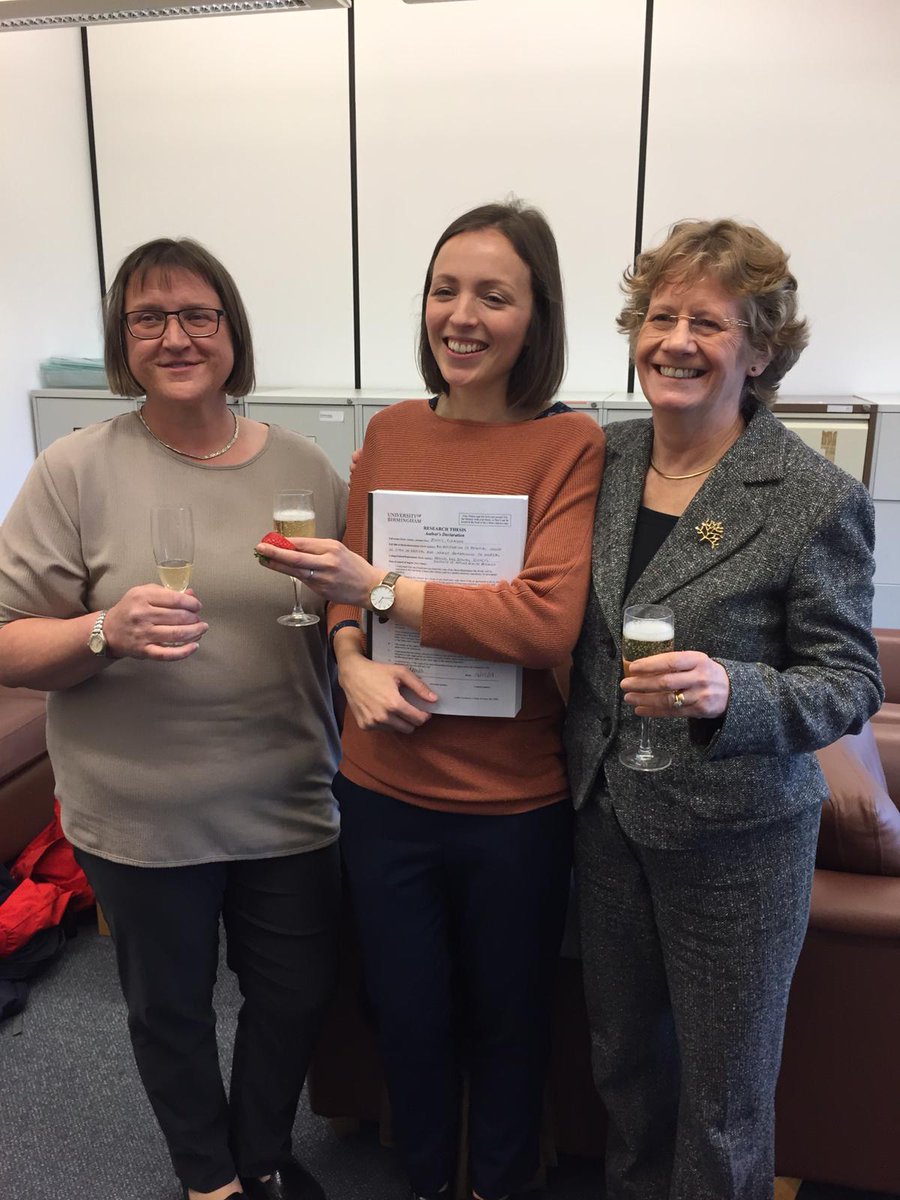 BeckTaylorPH's tweet photo. Congratulations to *DR* Ellie Jones for passing her viva on postnatal length of stay and readmissions, with no corrections! Now get a twitter account! @UoB_IAHR @CLAHRC_WM And thank you to examiners @juliasandersj3 and Jayne Parry. #myfirstphdstudent https://t.co/22mQokp6b5