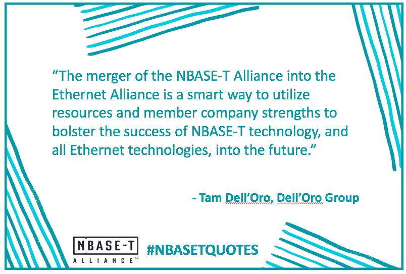 NBASETAlliance's tweet photo. Merger of @NBASETAlliance &amp; @EthernetAllianc - smart for everyone says @DellOroGroup  https://t.co/CWG1P8gicr #TeamSport @EthernetAllianc #Ethernet https://t.co/o0laT8IIRA