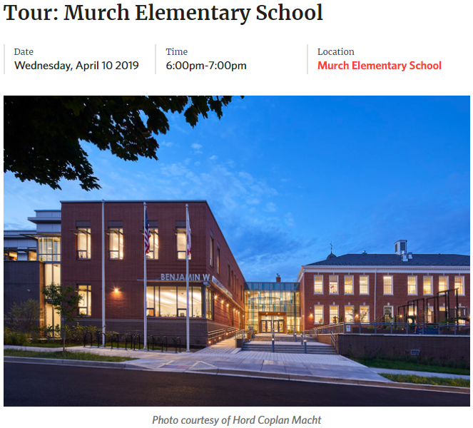 DCCAE's tweet photo. It's #ArchitectureMonth in DC! Join @WashingtonDCAIA, @RMcArchitects, and @HordCoplanMacht for an insiders' tour of the new @murchschool!

Construction by @McnBuildDC | Project management by @DCDGS @PearlsteinSarah @DCPS_Mods

Sign up here:
https://t.co/co1nDvT8nj

#K12Design https://t.co/evQLRoGuMc