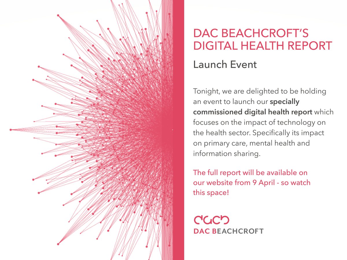 healthlawuk's tweet photo. Tonight we launch our specially commissioned #medtech report at @QuoVadisSoho. We are looking forward to discussing the insights on information sharing, medtech in primary care and mental health. The full report will be live from 9 April so watch this space! #DigitalHealthcare https://t.co/sqILPNYdAf