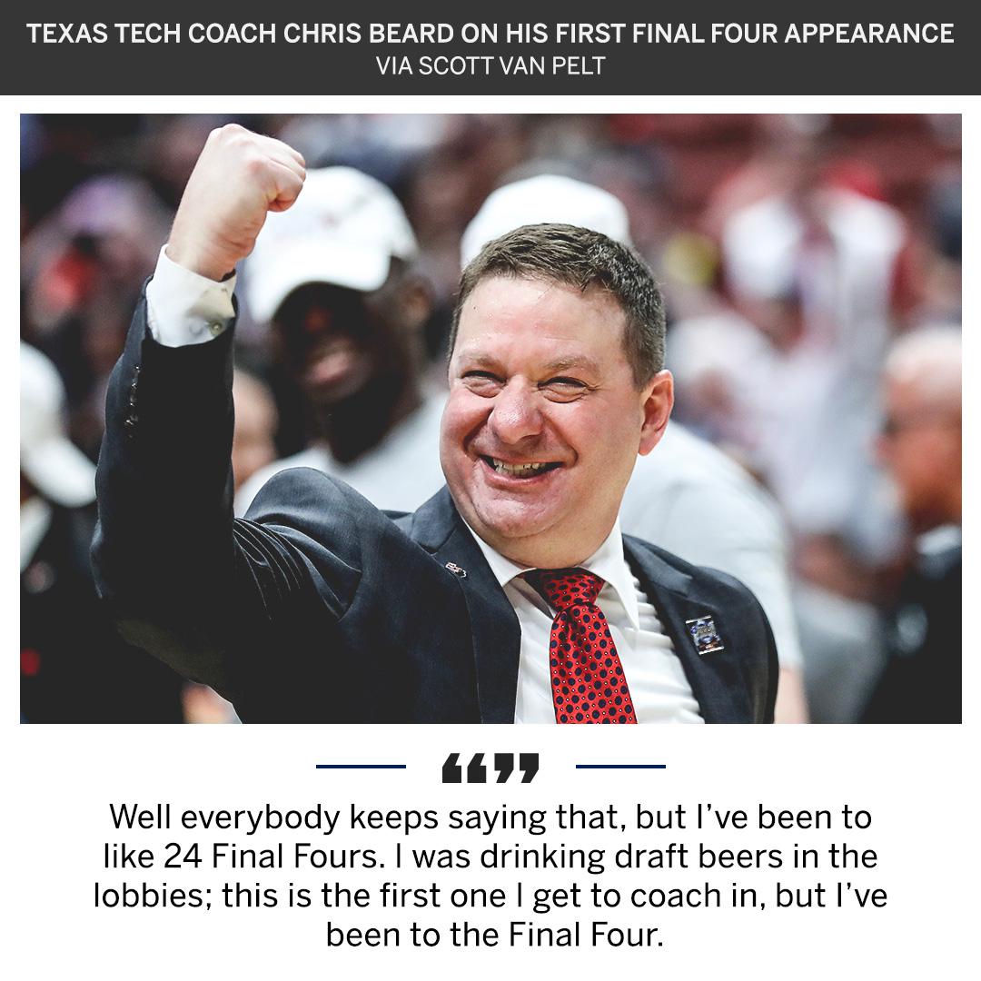 CollegeGameDay's tweet photo. Chris Beard is counting his Final Four "appearances" in a different way than most 😂 (via @notthefakeSVP) https://t.co/VurXJWN9PP