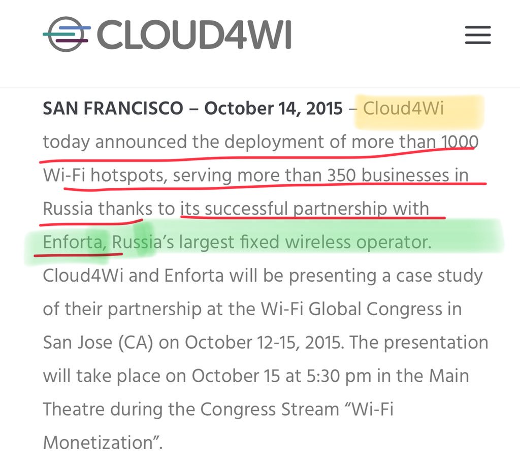 zippyman818's tweet image. #MarALargo WIFI - CLOUD4WI partners with Enforta, Russia’s largest fixed wireless operator! #easyhack #opsec #hacker #unsecured #NorthropGrumman #Russia