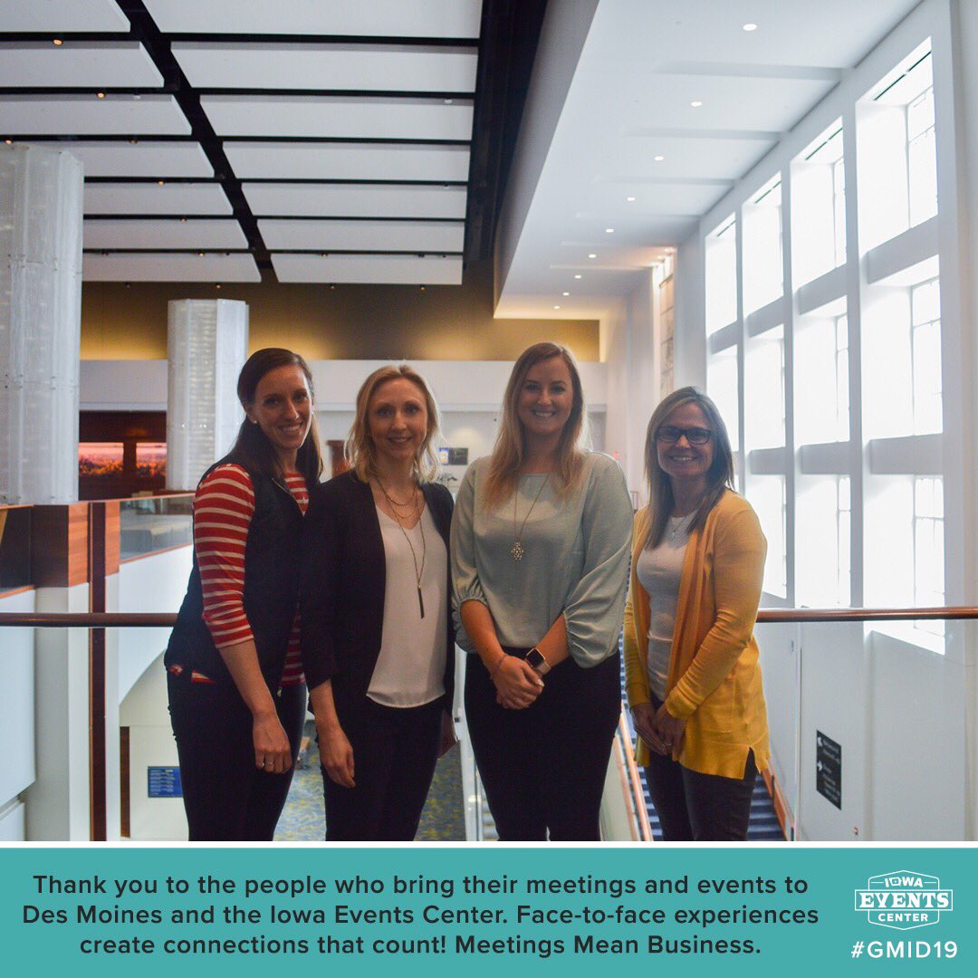 CaseysCenter's tweet photo. We're celebrating #GMID19 @meetingsmeanbiz by saying THANK YOU to everyone who has planned and hosted an event at the #Iowaeventscenter. π We truly value the connections and the impact these meetings have had on the @catchdesmoines economy. #meetingsmeanbusiness #catchdsm https://t.co/uBXFlyDDwb