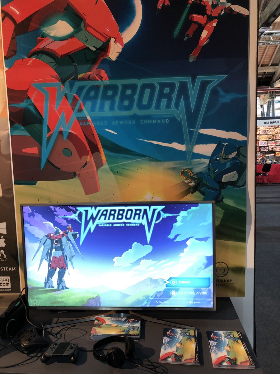 RaredropGames's tweet photo. Warborn booth is ready. Come and play some mecha strategy! @EGX #Rezzed2019 https://t.co/Lx3sOGVOBV