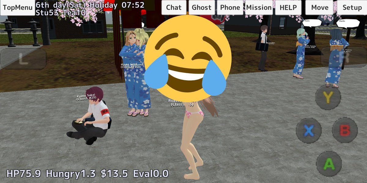Toast26598918's tweet photo. What are you doing?  Sitting? 
#meromsoft 
#SchoolGirlsSimulator https://t.co/8kWNMy9jfJ