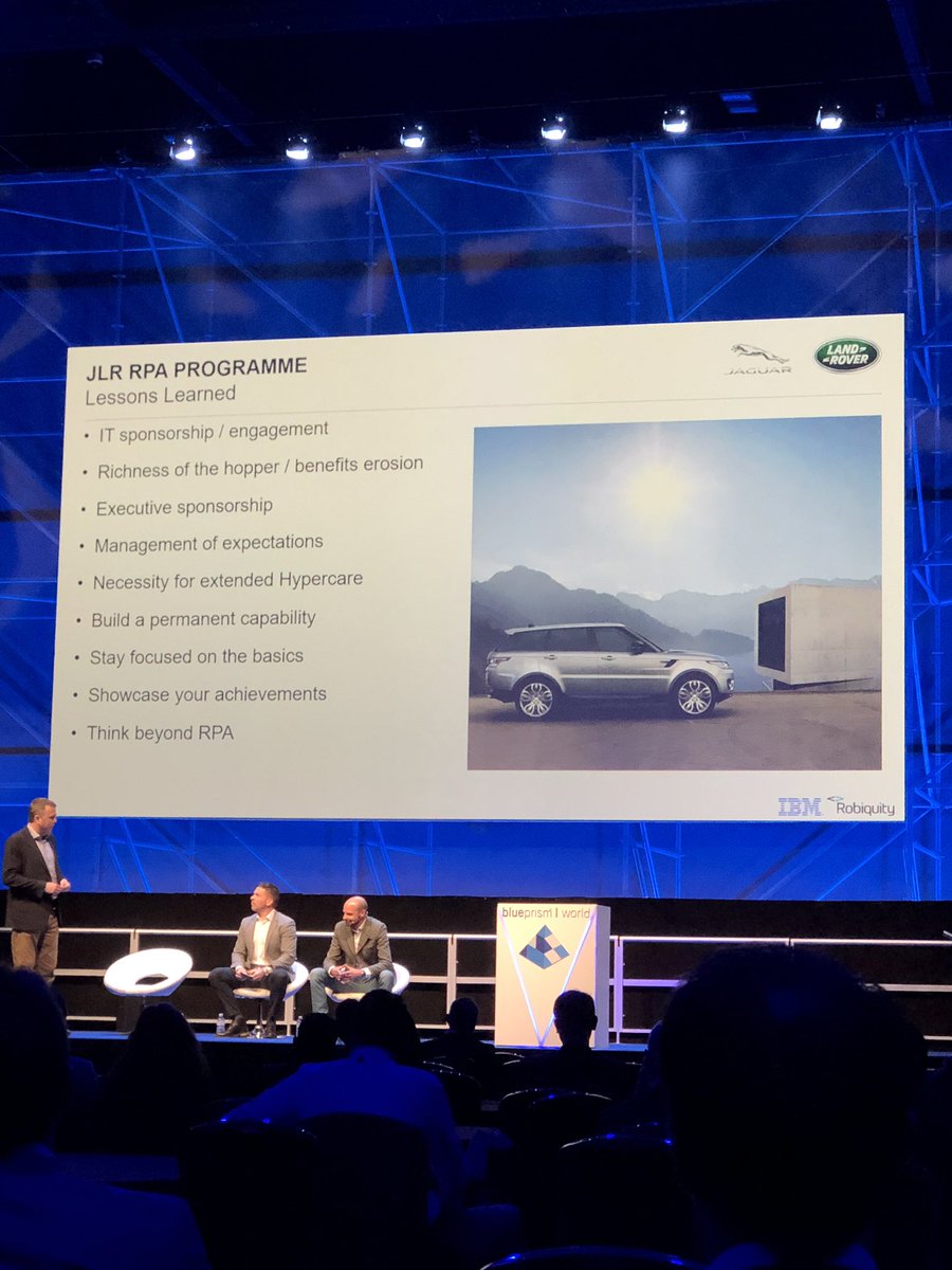 KarolinNakonz's tweet image. @TweetsByBrett sharing key learnings of the JLR Automation Programme #BluePrismWorld #AutomateToPerform