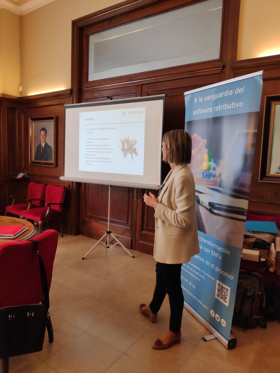 SNFplus's tweet photo. Acaba la intervención de @MaicaEnrique #directora de @GMIntegraRRHH sobre la retribución flexible y las ventajas por #maternidad. En las jornadas de #RetribuciónFelxibleSNFyGM. https://t.co/441wuWh17P