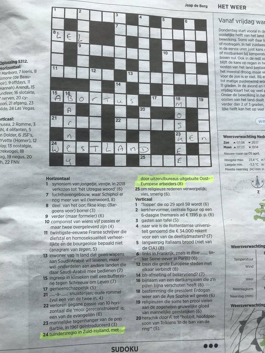 RobvandenBos's tweet photo. Erg generaliserend dit @Trouw. Doet absoluut geen recht aan alle professionele ondernemers en uitzendorganisanties die zich netjes aan de wet houden! Zie vraag 24 hor. #Kruiswoordpuzzel van 4 april #westland #uitzendbureaus https://t.co/iP3Cxwgz0X