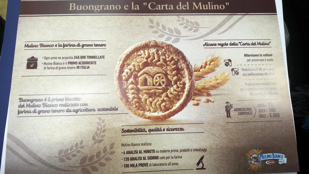 Roberta Mirata on X: #Buongrano è la prima referenza Mulino Bianco  realizzata nel rispetto della #CartaDelMulino. Un frollino integrale  realizzato con 100% farina di grano tenero da agricoltura sostenibile.  #Advertising @barillagroup