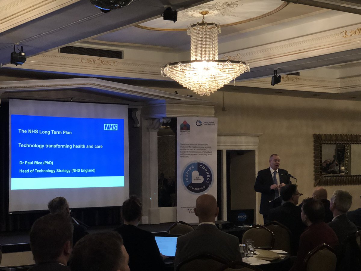 ClanwilliamDigi's tweet photo. Next up, Dr Paul Rice, Head of Technology at @NHSEngland, discussing the Long Term Plan and the culture shift happening in the NHS as it moves into a more digitally enabled service. #nhs #northeast #digisummit #northcumbria #DigitalTransformation #longtermplan https://t.co/RkuYCcYOYn
