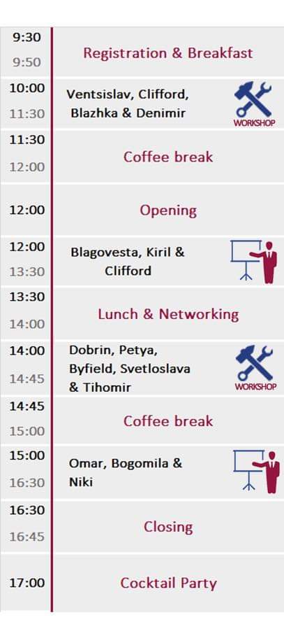 The schedule is up! Please check your emails to register for our workshops. Note that there will be a workshop in the morning and in the afternoon. 🔧

Don’t forget that the spots are limited so you should hurry up and secure one for the workshop you would most like to attend! ⚙️