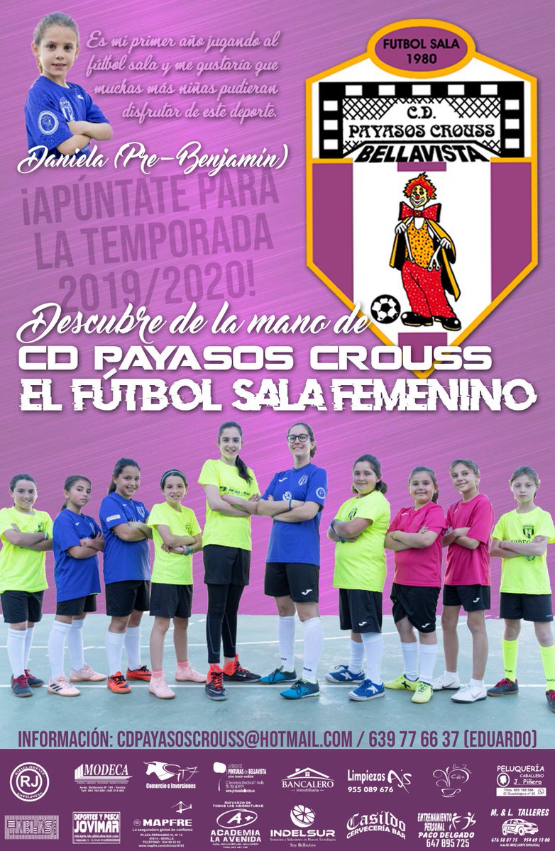 PayasosCrouss's tweet photo. FÚTBOL SALA FEMENINO | Nos complace anunciaros que para la Temporada 2019/2020 comenzaremos un nuevo proyecto. Fútbol Sala Femenino!!!! 
¿Estas interesada en participar o conoces a alguien?
TODAS LAS CATEGORÍAS (Desde los 3 años!!!) 
Las chicas al poder 💪⚽ https://t.co/aagLg294wt
