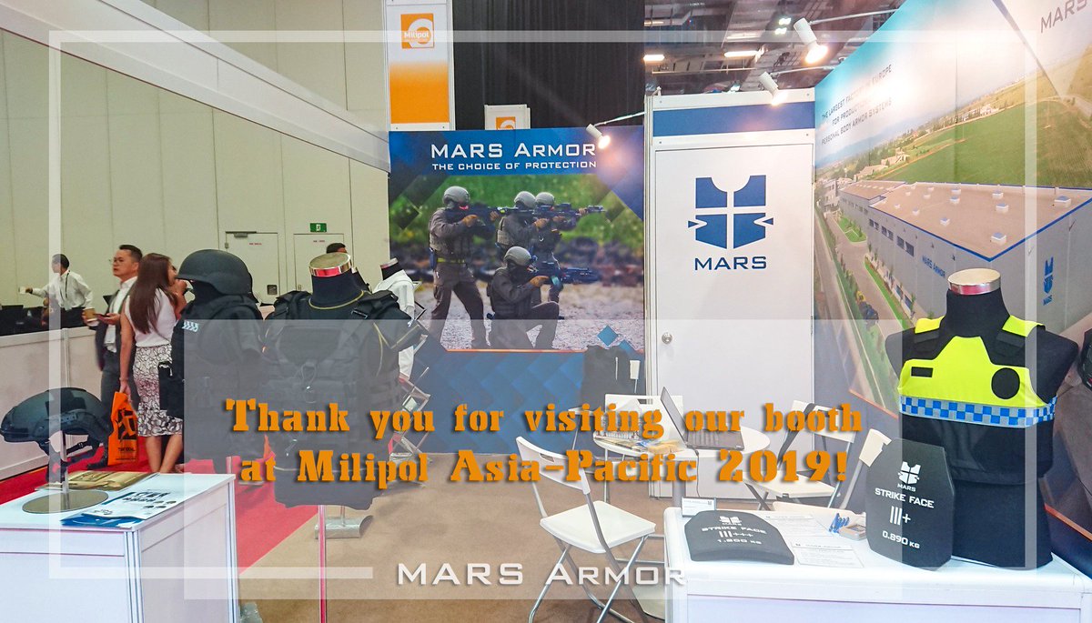 MARSArmor's tweet photo. Thank you to all visitors who checked out our booth at #MilipolAP ! We're honored by your interest in our #ballisticvests and #ballisticprotection solutions! #Singapore #Marinasands expo #MARSArmor https://t.co/SGcIUCvXkW