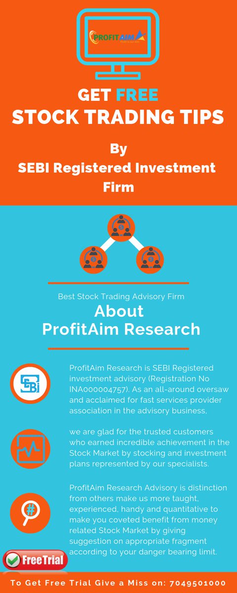 profitaim's tweet image. #FreeStockTips, #StockFutureTips, #OptionTradingTips
For more info call on: 7049501000 Or visit us at: profitmresearch.com/landing_page 
#FreeStockTips #ShareMarketTips #BestStockFutureTips #SEBIRegisteredInvestmentAdvisory #OptionsTradingTips