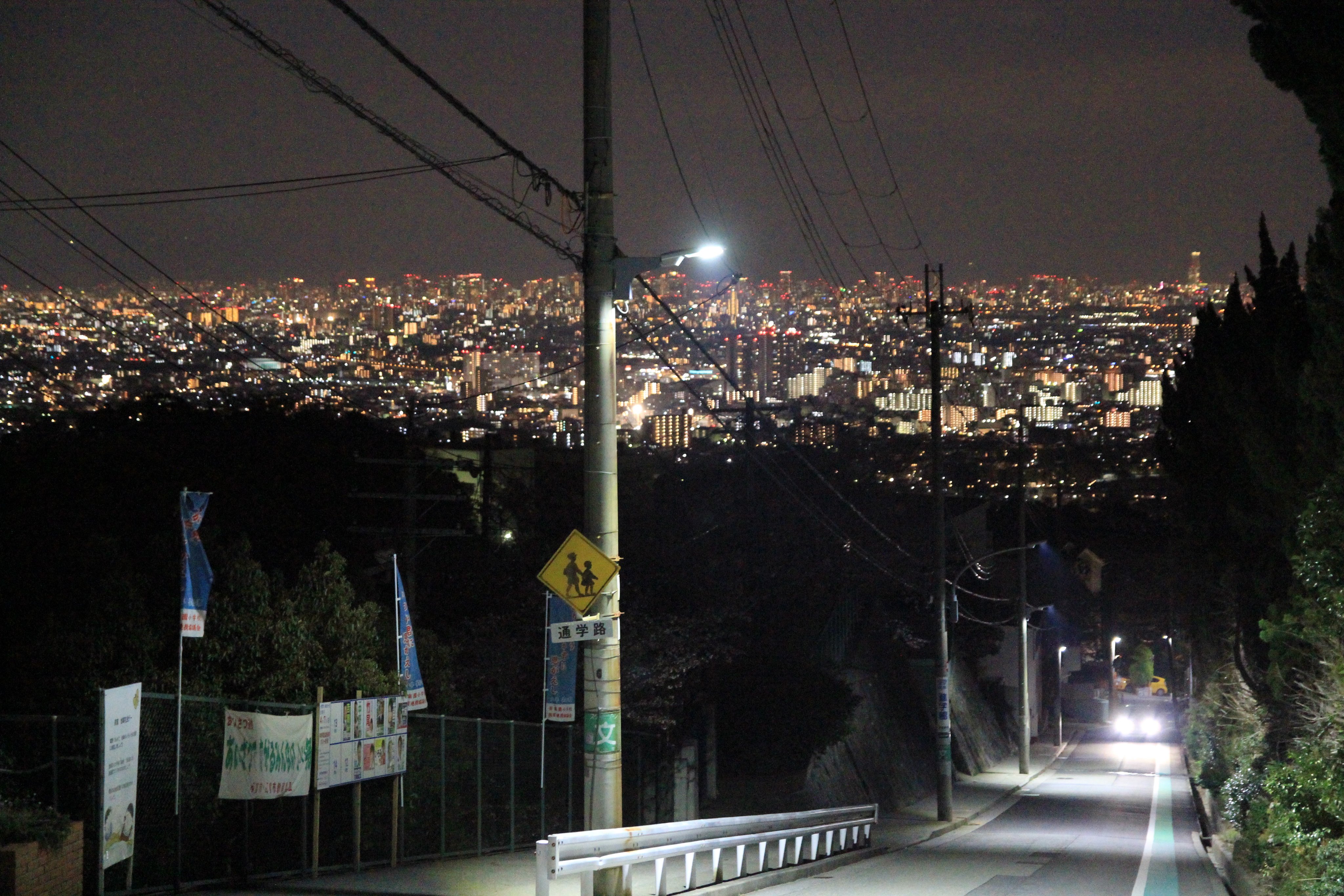Koseiji 在 Twitter 上 兵庫県立西宮北高校前の坂道 通称 ハルヒ坂 の夜景 涼宮ハルヒの憂鬱 アニメ 放送時から行ってみたいなぁと思っていましたが あれからもう何年ですかね やっと見に行けました ここまでの 強制ハイキングコース の疲れもぶっ飛ぶ
