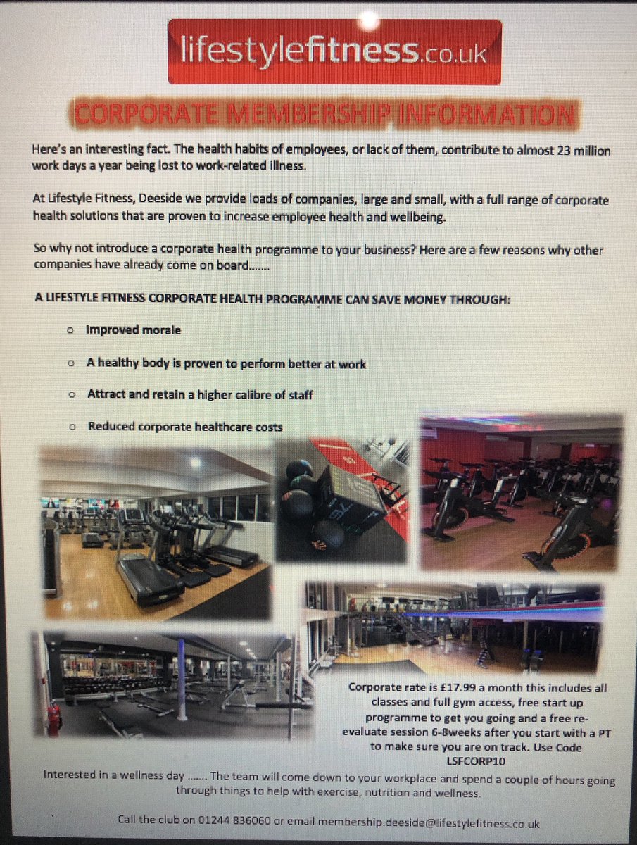 lf_deeside's tweet photo. We want to help as many businesses as possible this year, improve their employees health and well being. This has proven to improve work rate and lessen sickness days. Interested get in touch today @JayCatton @MichaelCronshaw @the_nomads @nomads_qitc https://t.co/r5v2WEwzl8