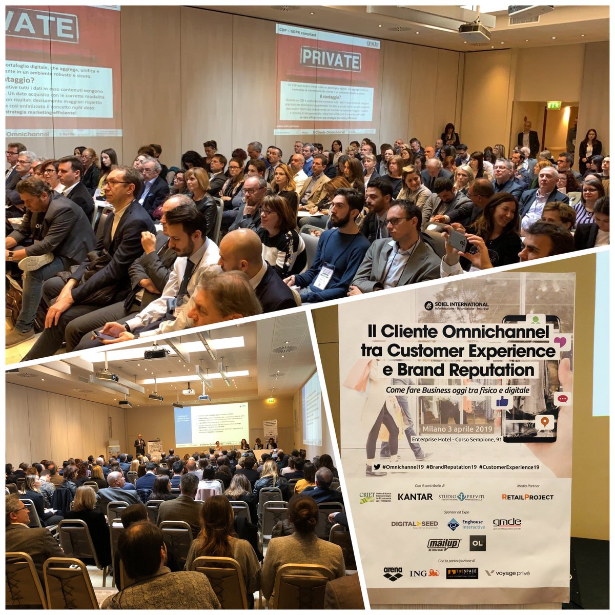 soiel_it's tweet photo. #BrandReputation19 #Omnichannel19 #CustomerExperience19 - Un sentito ringraziamento a #ArenaWaterInstinct #CRIET #DigitalSeed @Enghouse_Italy @GMDE_srl @INGItalia @Kantar @MailUp #ObjectifLune #StudioPreviti @VoyagePriveIt https://t.co/oO1RvD6Fkz
