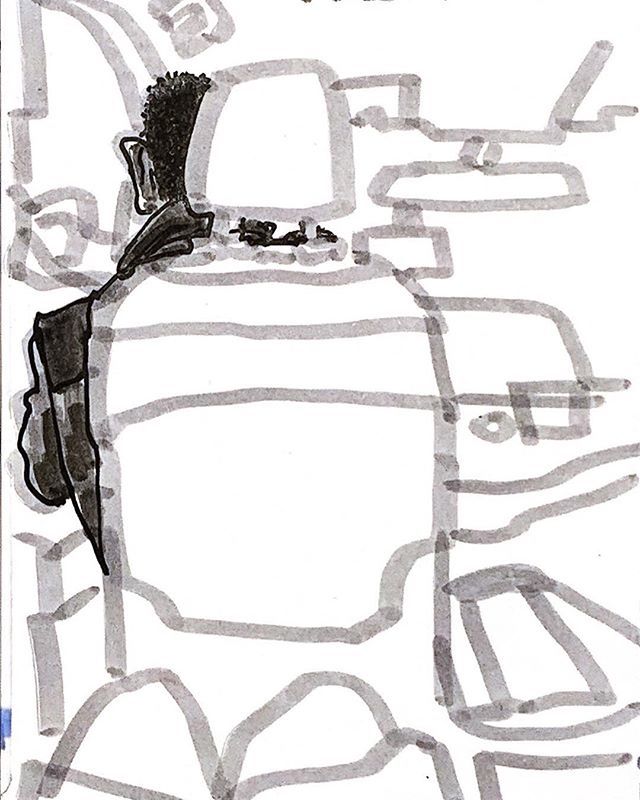 In the back of a car. In my mini sketchbook. 
#sketchbook #artjournal  #visualjournal #asketchaday #adrawingaday #illustratedjournal #arthabit #creativehabit #sketchbookhabit #drawing #sketch #inspiration #everythingisinterestingwhenyoudrawit #recordingm… ift.tt/2YKWjBP